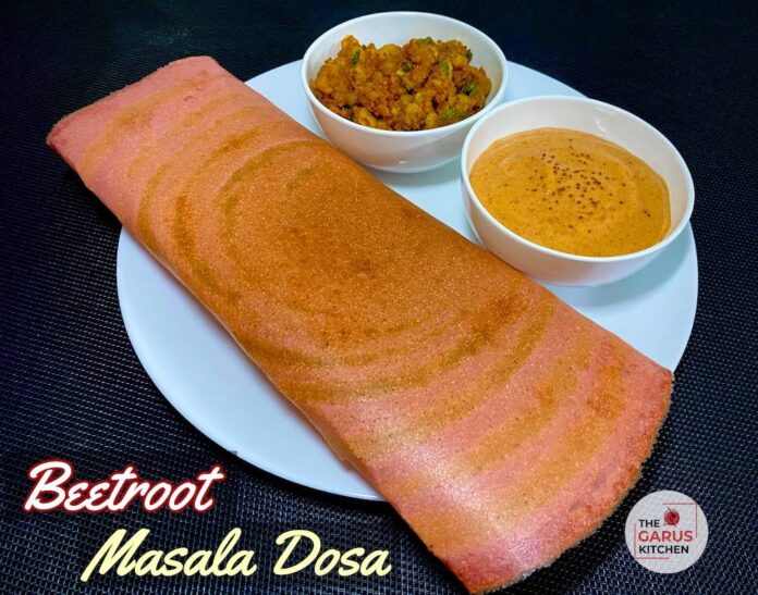 Beetroot Masala Dosa Recipe | Beetroot Masala Dosai Recipe