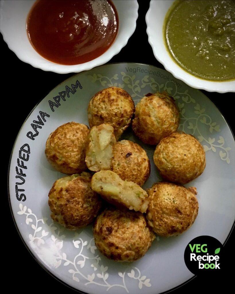 Stuffed Appe Recipe | Stuffed Appam Recipe | Sooji Appam Recipe stuffed with Potato Masala | Aloo Stuffed Appe Recipe