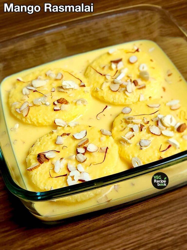 mango rasmalai recipe | mango bread rasmalai recipe