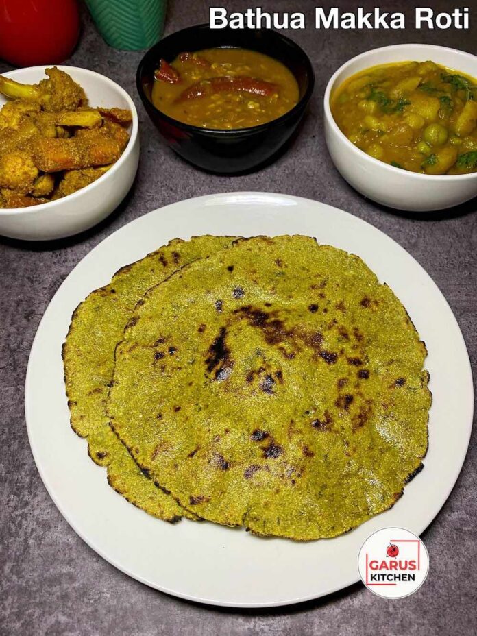 Bathua Makka Roti Recipe | Bathua Aloo ki Makai Roti Recipe | Easy Makki Bathua Chapati Recipe
