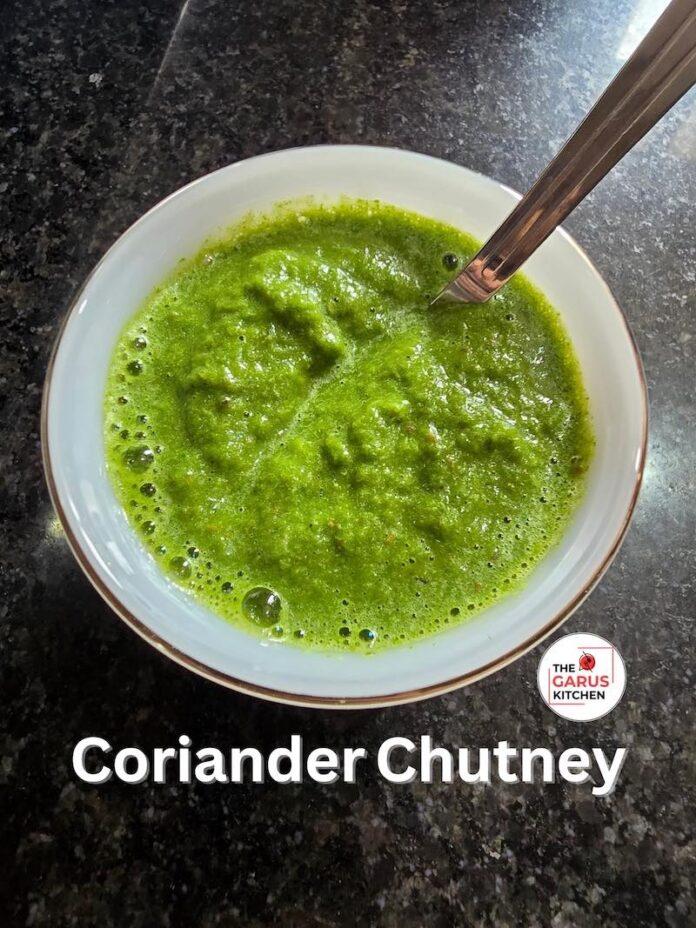 coriander mango chutney recipe | green chutney recipe | dhaniya chutney recipe