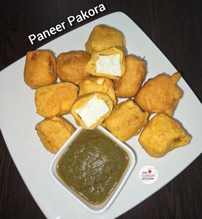 easy paneer pakoda recipe | how to make crispy paneer pakora at home