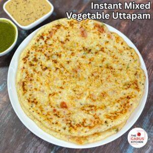 instant vegetable uttapam recipe | quick mixed veg uttapam recipe