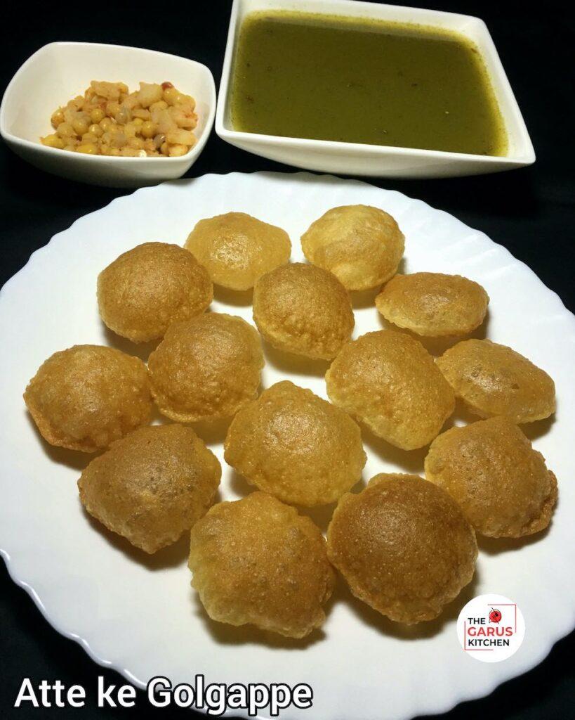 atta puri recipe for pani puri | atta golgappa recipe | puchka recipe