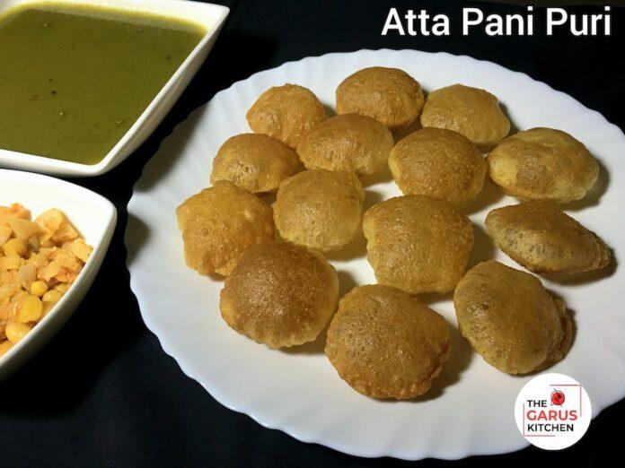 atta puri recipe for pani puri | atta golgappa recipe | puchka recipe