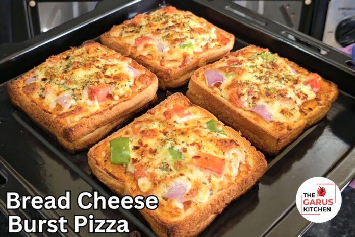 bread cheese burst pizza recipe | instant cheese burst bread pizza recipe in oven otg