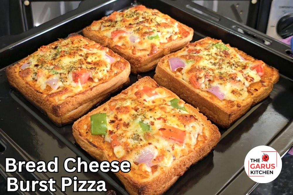 bread cheese burst pizza recipe | instant cheese burst bread pizza recipe in oven otg