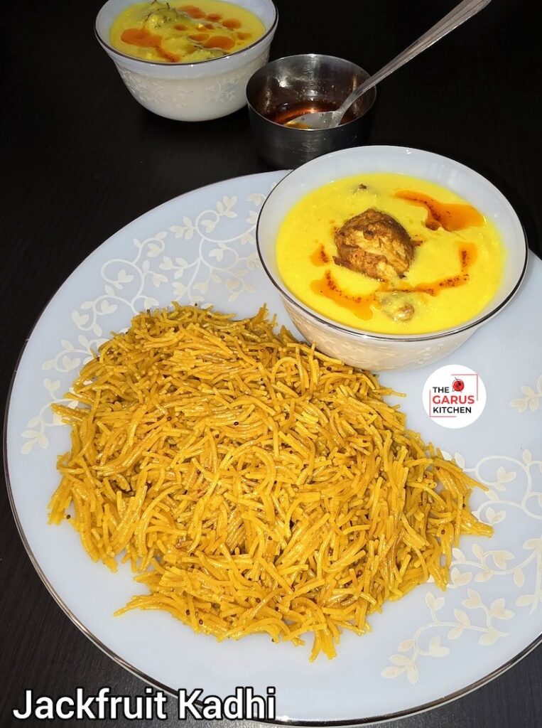 kathal pakoda kadhi recipe | jackfruit pakora kadhi recipe