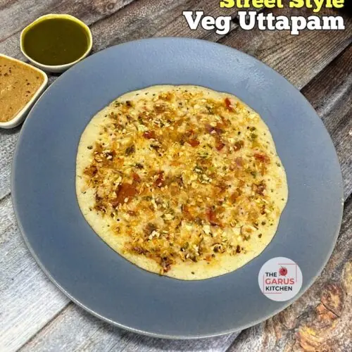 street style vegetable uttapam recipe | roadside veg uttapam recipe