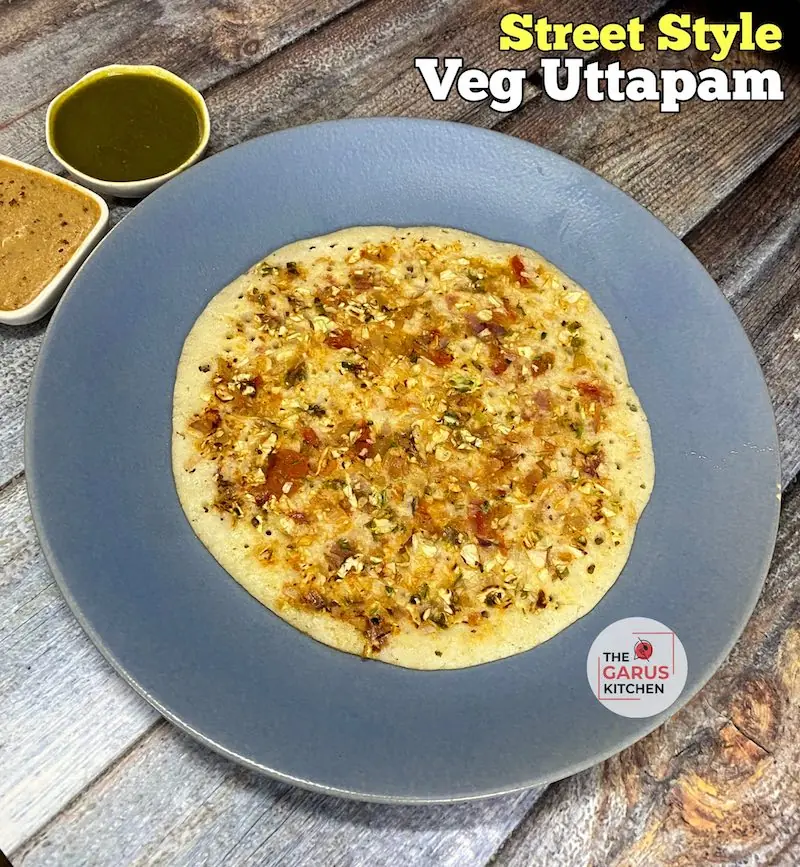 street style vegetable uttapam recipe | roadside veg uttapam recipe