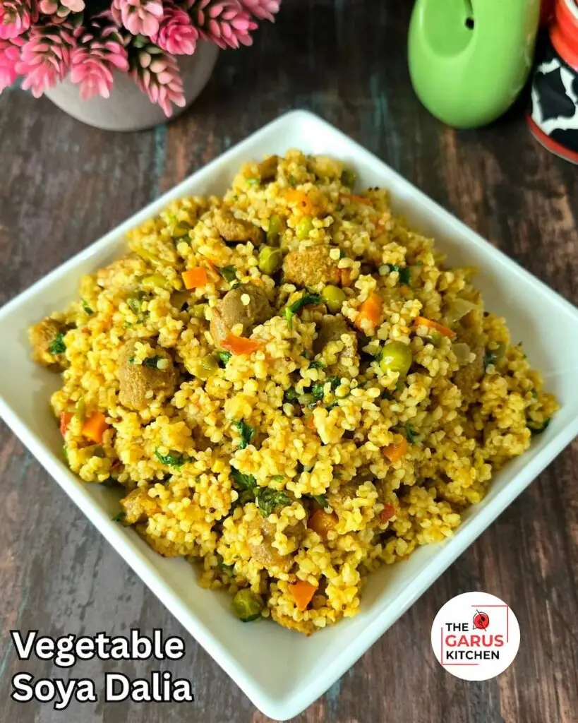 Healthy Dalia Pulao Recipe for weight loss | Vegetable Soya Dalia Recipe