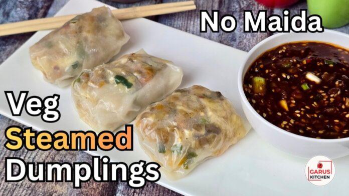 Steamed Rice Paper Momos Recipe | Healthy Veg Dumplings Without Dough