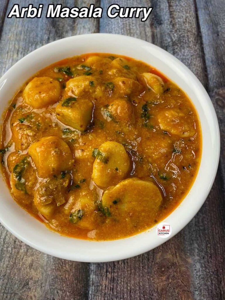 Arbi Curry Recipe - No Onion No Garlic | Navratri Arbi Masala Sabzi